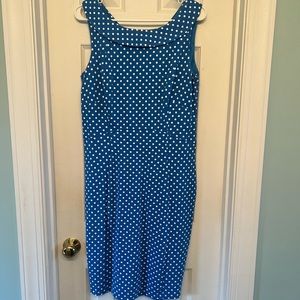 Sleeveless Lands End polka dot dress